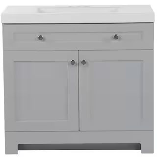 Glacier Bay Everdean 36.50 in. W x 18.75 in. D Bath Vanity in Pearl Gray with Cultured Marble Van... | The Home Depot