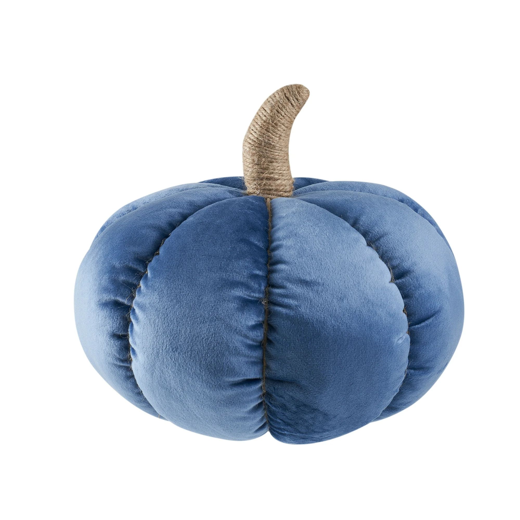 Way to Celebrate 6" x 9" Blue Velvet Pumpkin Shaped Decorative Pillow | Walmart (US)