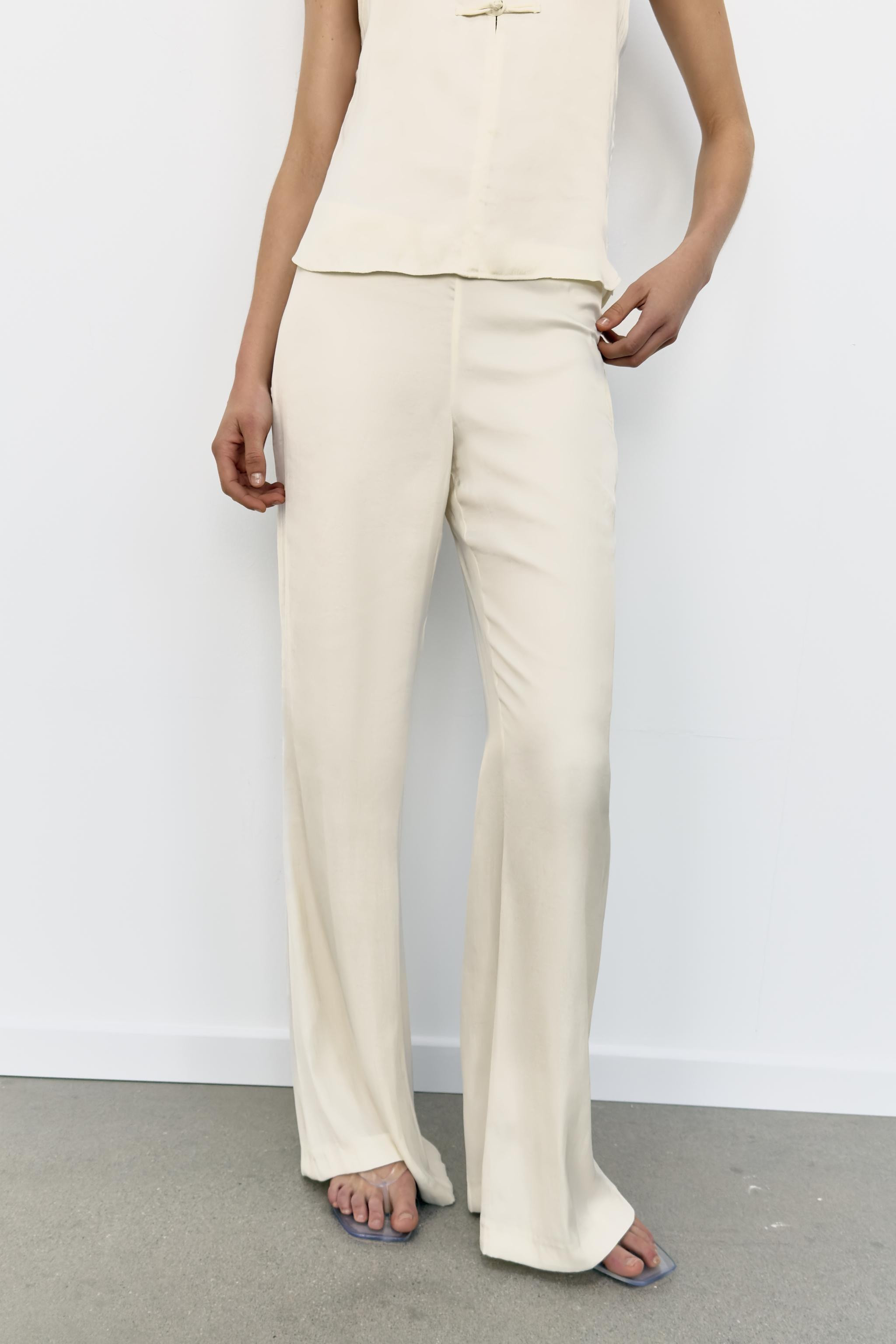 SATIN FLARE TROUSERS | Zara UK