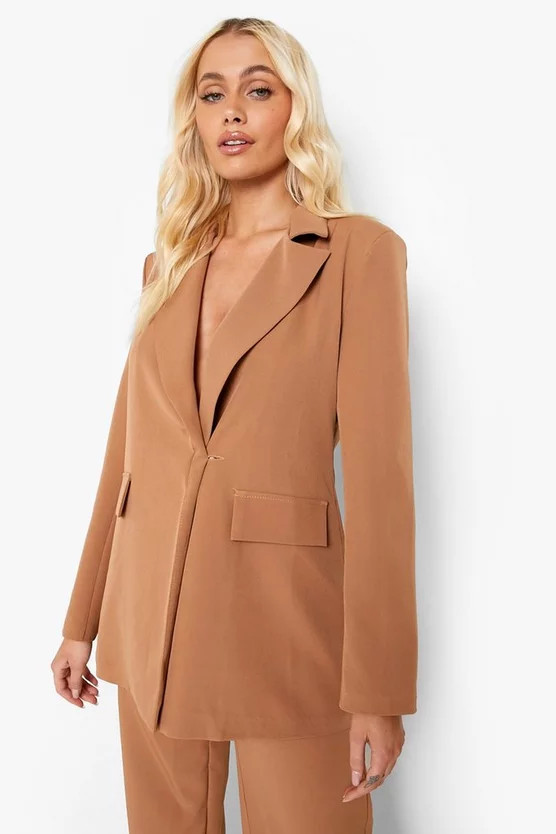Asymetric Wrap Front Tailored Blazer | Boohoo.com (UK & IE)