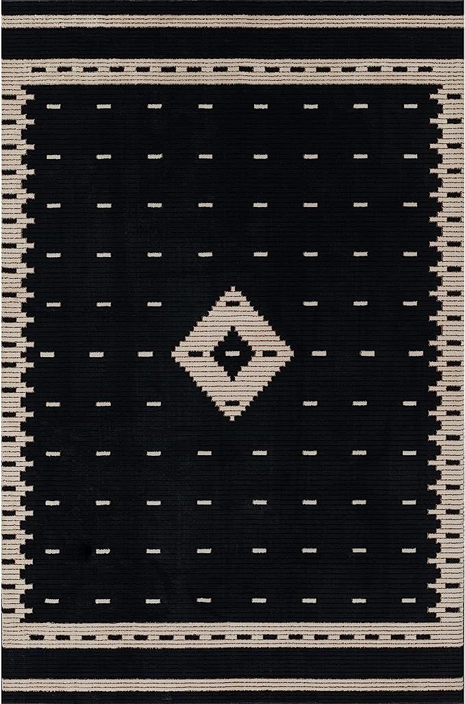 Momeni Noho Polyester Area Rug, Black, 9'3" X 12'6" | Amazon (US)