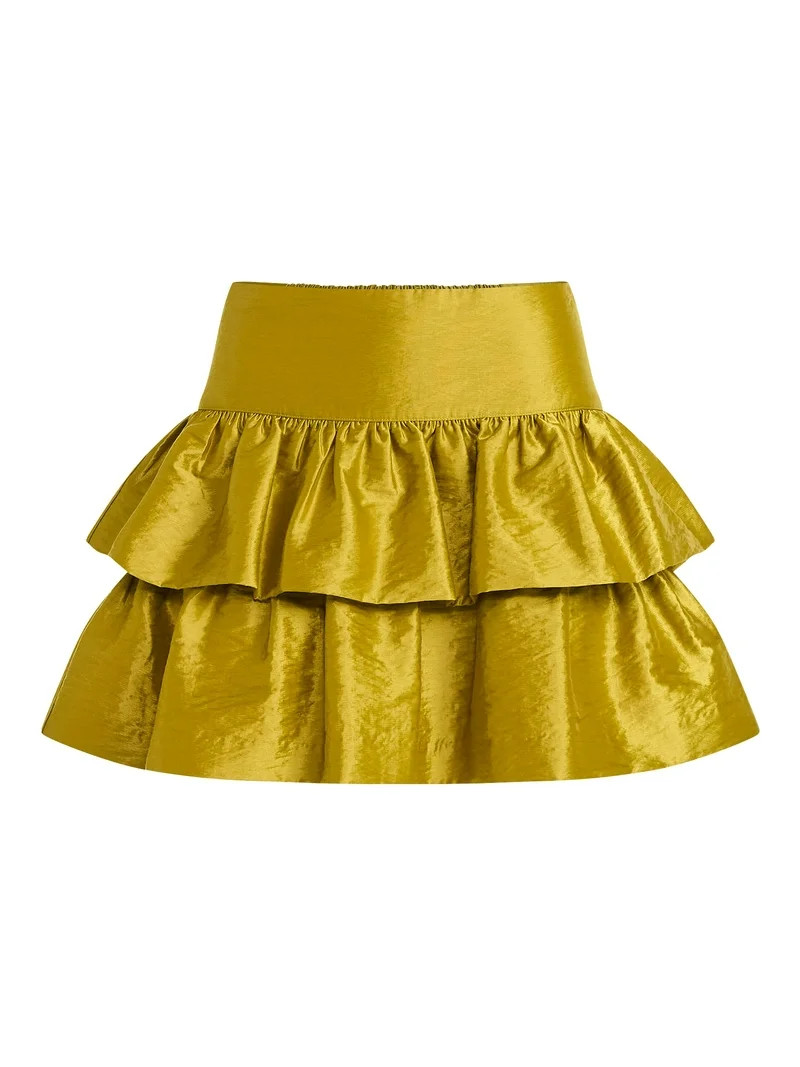 Scoop Women's and Women's Plus Tiered Ruffle Mini Skirt, Sizes XS-4X | Walmart (US)