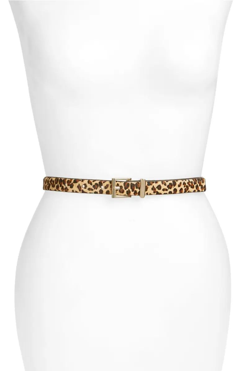 Halogen® Square Keeper Calf Hair Belt | Nordstrom