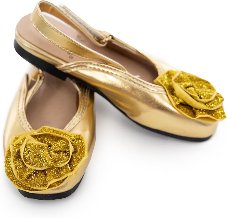 Little Adventures Gold and Silver Sparkle Princess Costume Cosplay Dress-up Shoes | Amazon (US)