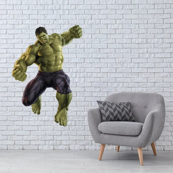Hulk Wall Decal Comics Vinyl Sticker Kids Superhero Bedroom | Etsy | Etsy (US)