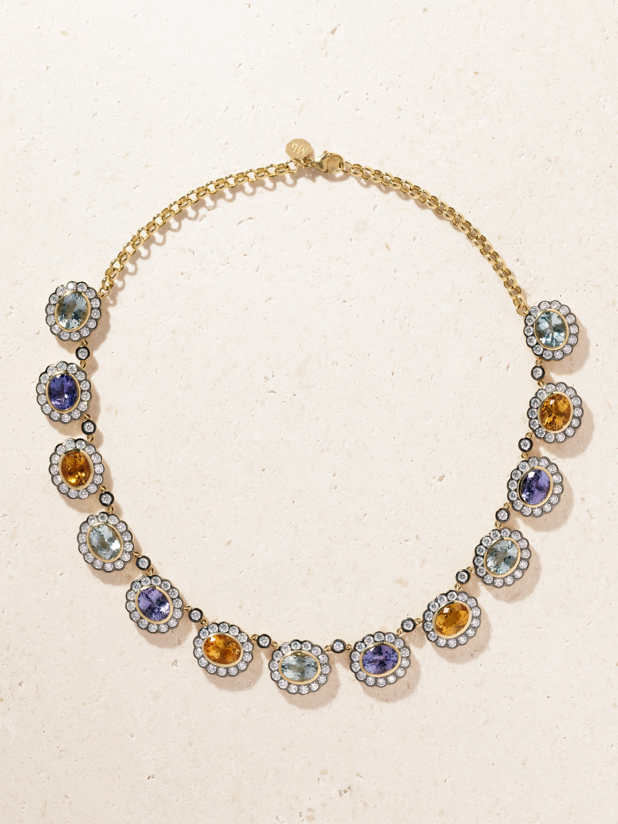 Marlo Laz - Alexandra 14-karat Gold Multi-stone Necklace - One size | NET-A-PORTER (US)