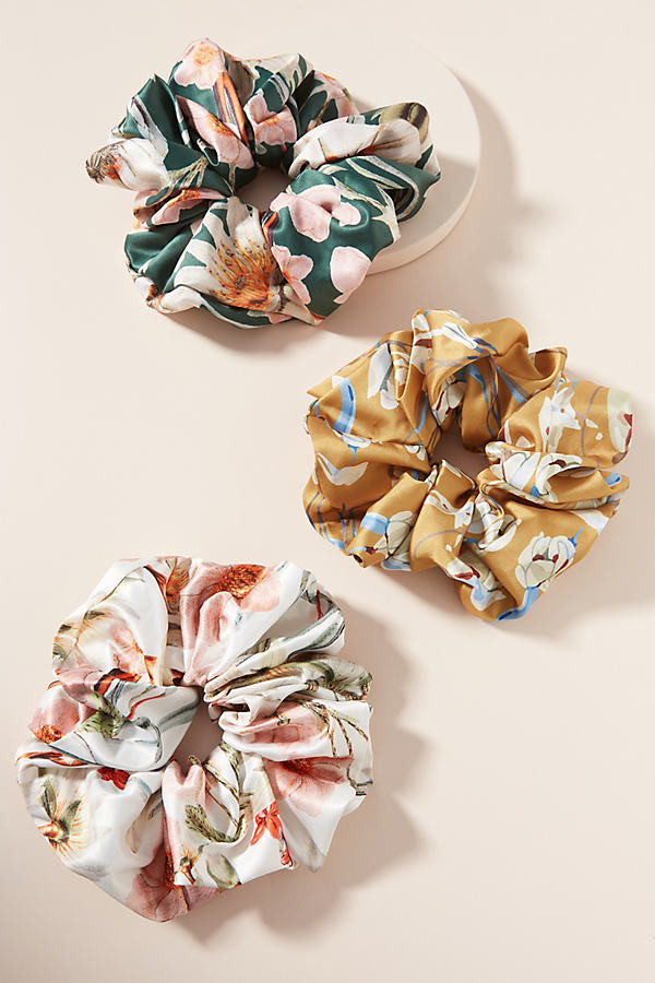 Avery Floral Scrunchie Set By Anthropologie in White Size ALL | Anthropologie (US)