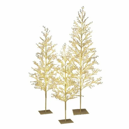 Pre-Lit 3 Pack Warm White Twinkling LED Icy Cube Beaded Tree, 4ft/5ft/6ft assorted, by My Texas H... | Walmart (US)