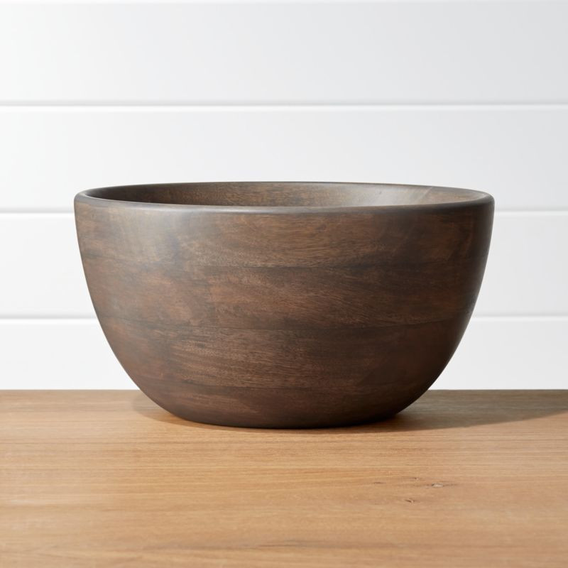 Brooks Grey Wood Serving Bowl + Reviews | Crate and Barrel | Crate & Barrel
