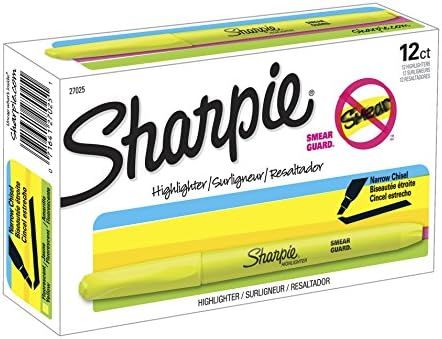 Sharpie Accent Pocket-Style Highlighters, Fluorescent Yellow , Chisel Tip, Dozen - 27025 | Amazon (US)