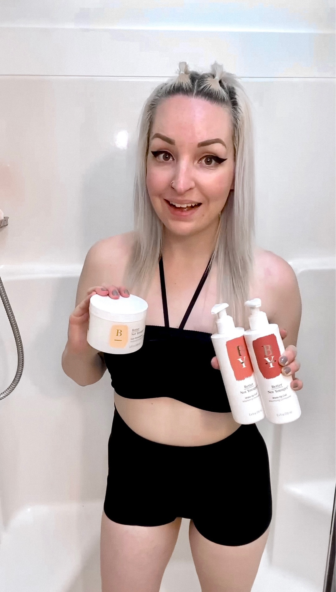 @betternotyounger haircare is a must💁🏼‍♀️✨ #betternotyoungergiftedme 

The term “anti-aging” is out - we want to look BETTER.. not younger🤪💁🏼‍♀️ My hair feels so incredibly soft and silky after using this haircare. + love that the formula is sulfate-free👏🏻 

You’ll definitely want the restorative butter masque to keep your hair healthy + smooth this summer☀️ 

Shop the products I use on my LTK page (link on profile) OR #betternotyounger is even available at @ultabeauty 😇

➡️ 20% off with code: KRISTIN20OFF

#betterhairahead #betternotyounger #haircaremusthaves #aginghair #aginggracefully 