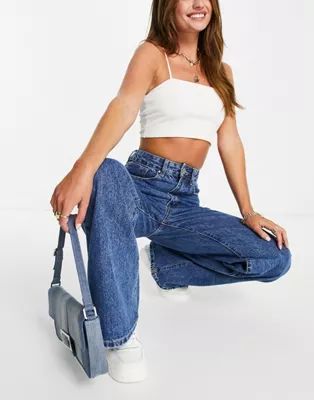 Cotton:On wide leg jeans in mid wash blue | ASOS (Global)