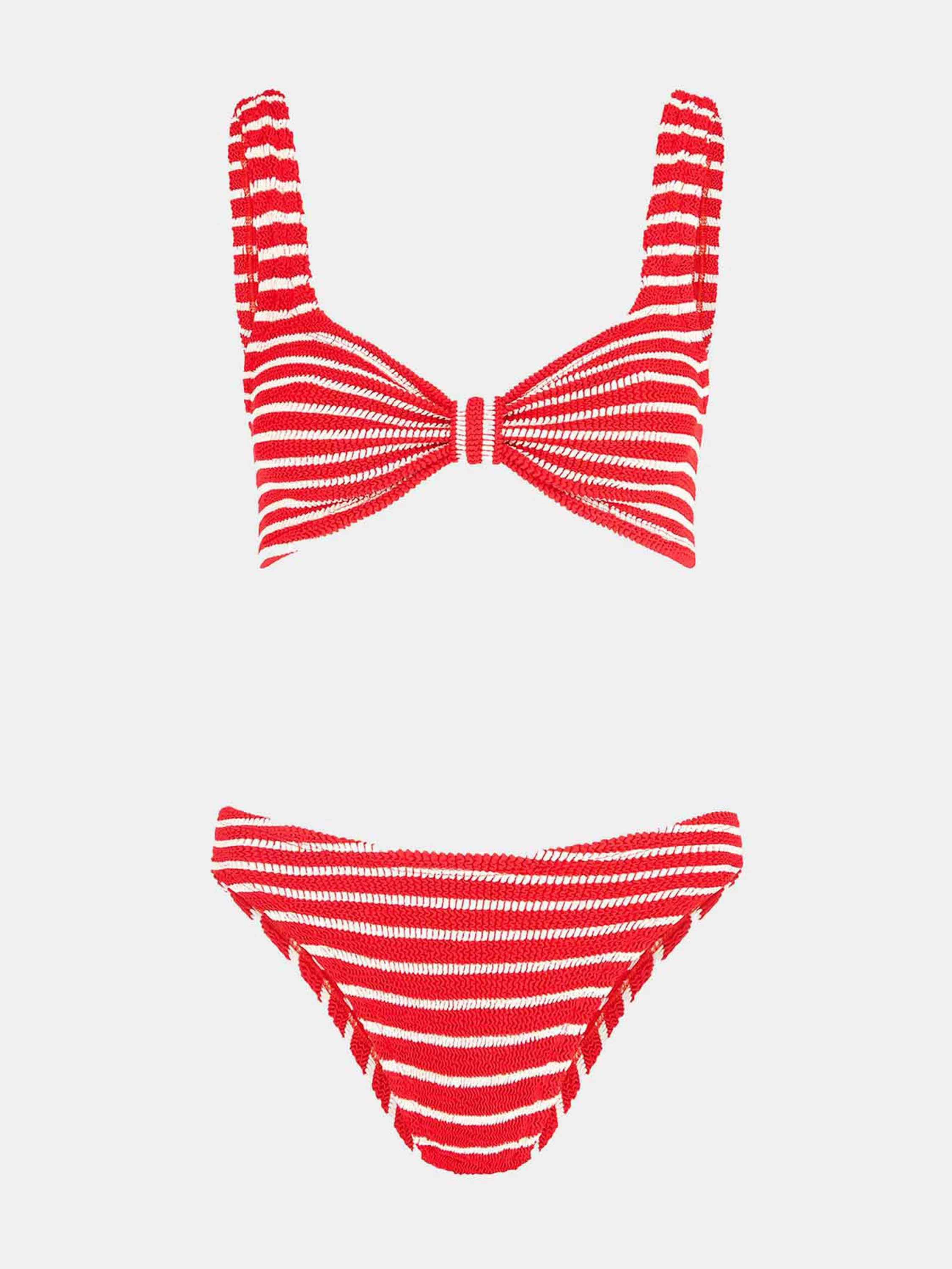 Bonnie Bikini Stripe - Red/White | One Size Swimwear | Hunza G - Red/White Stripe / One size | HUNZA G