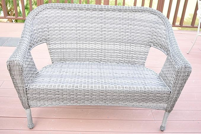 Jeco W00402G-L Grey Resin Wicker Clark Loveseat | Amazon (US)