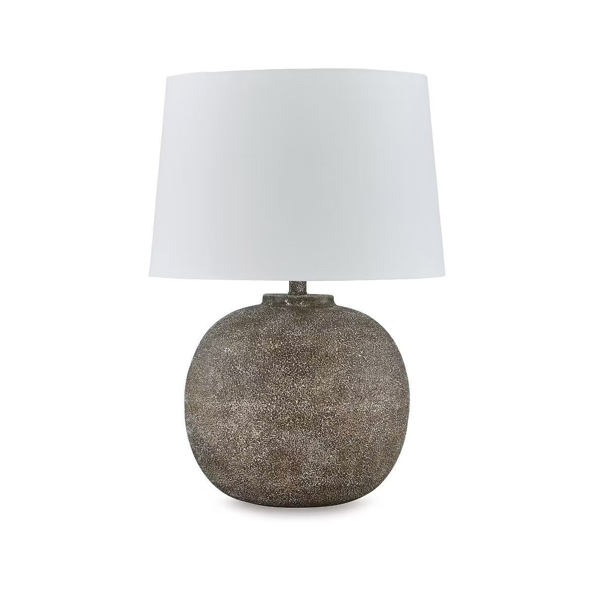 Signature Design by Ashley Neavesboro Farmhouse Metal Table Lamp with Fabric Shade, Antique Brown | Target