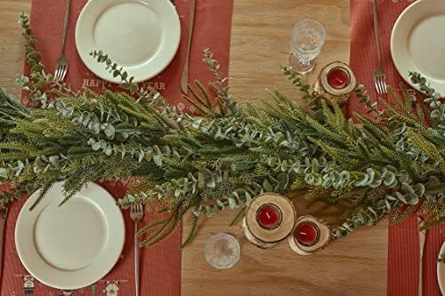 Clycaloor 7.3ft Handmade Christmas Garland,Artificial Cypress Cedar Pine Needles Greenery Seasona... | Amazon (US)