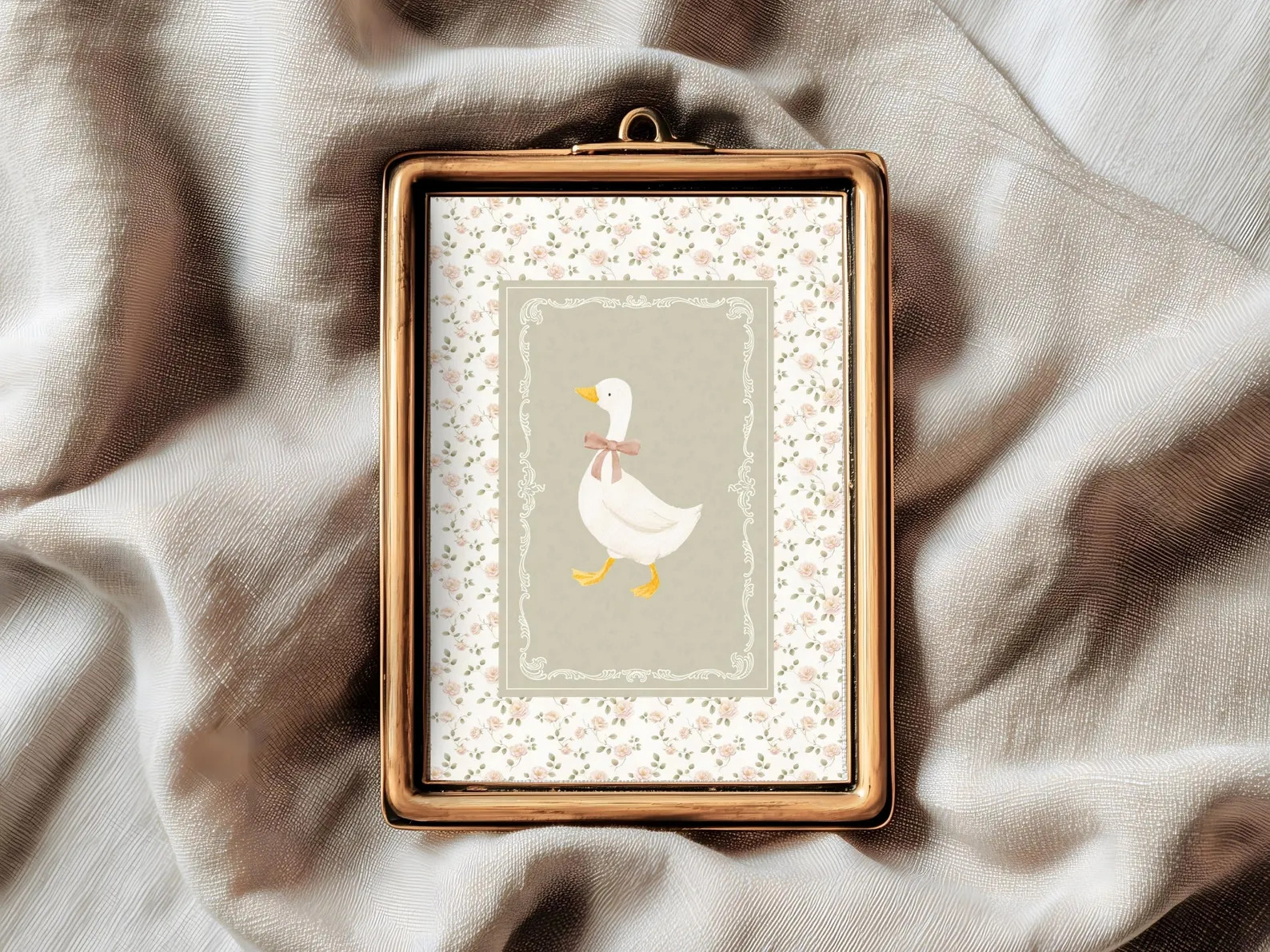 Silly Little Goose Cottagecore Nursery Wall Art | Farmhouse Kid's Room Decor | Folk and Forest Pr... | Etsy (US)