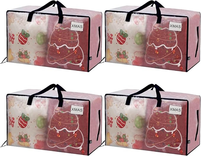 VENO 4 Pack Moving Bags and Large Christmas Decoration Storage Bins with lids. Alternative to Mov... | Amazon (US)