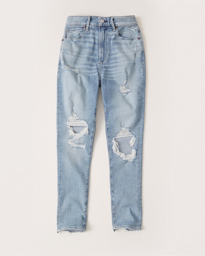 Curve Love High Rise Super Skinny Ankle Jeans | Abercrombie & Fitch (US)