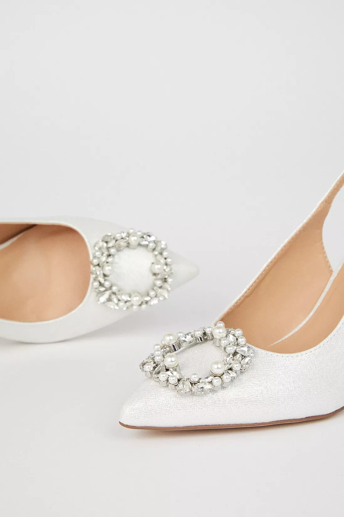 Heels | Caprice Jewel Broach Detail Slingback Stiletto Court Shoes | Wallis | Debenhams UK