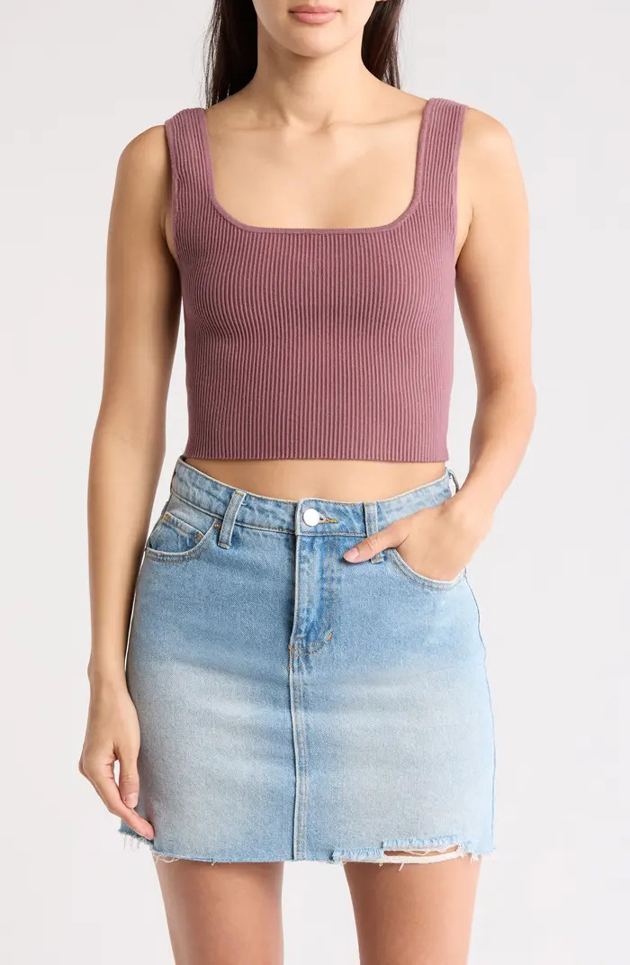 Reversible Rib Crop Sweater Tank | Nordstrom Rack