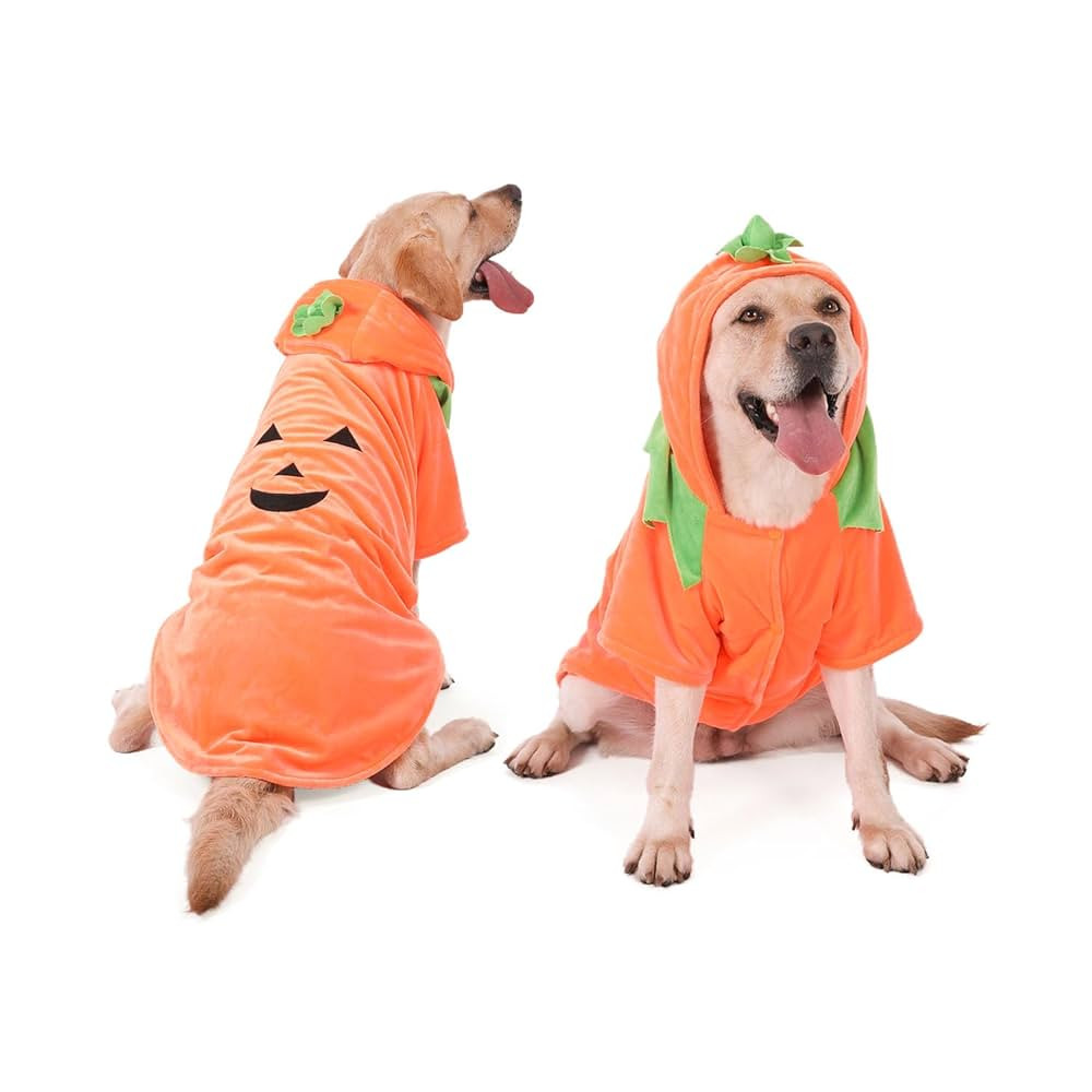 FLAdorepet Large Dog Pumpkin Costume,Halloween Thanksgiving Doggy Costume Outfits Party Dress,Win... | Amazon (US)