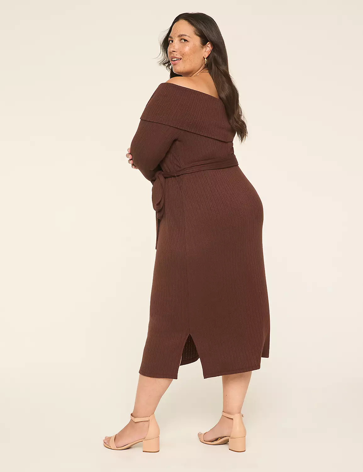 Off-The-Shoulder Sweater Midi Dress | LaneBryant | Lane Bryant (US)