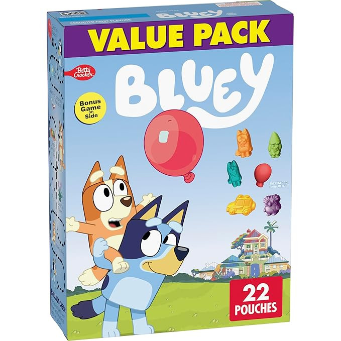 Bluey Fruit Flavored Snacks, Treat Pouches, Gluten Free Snack, Value Pack, 22 Ct, 17.6 oz | Amazon (US)
