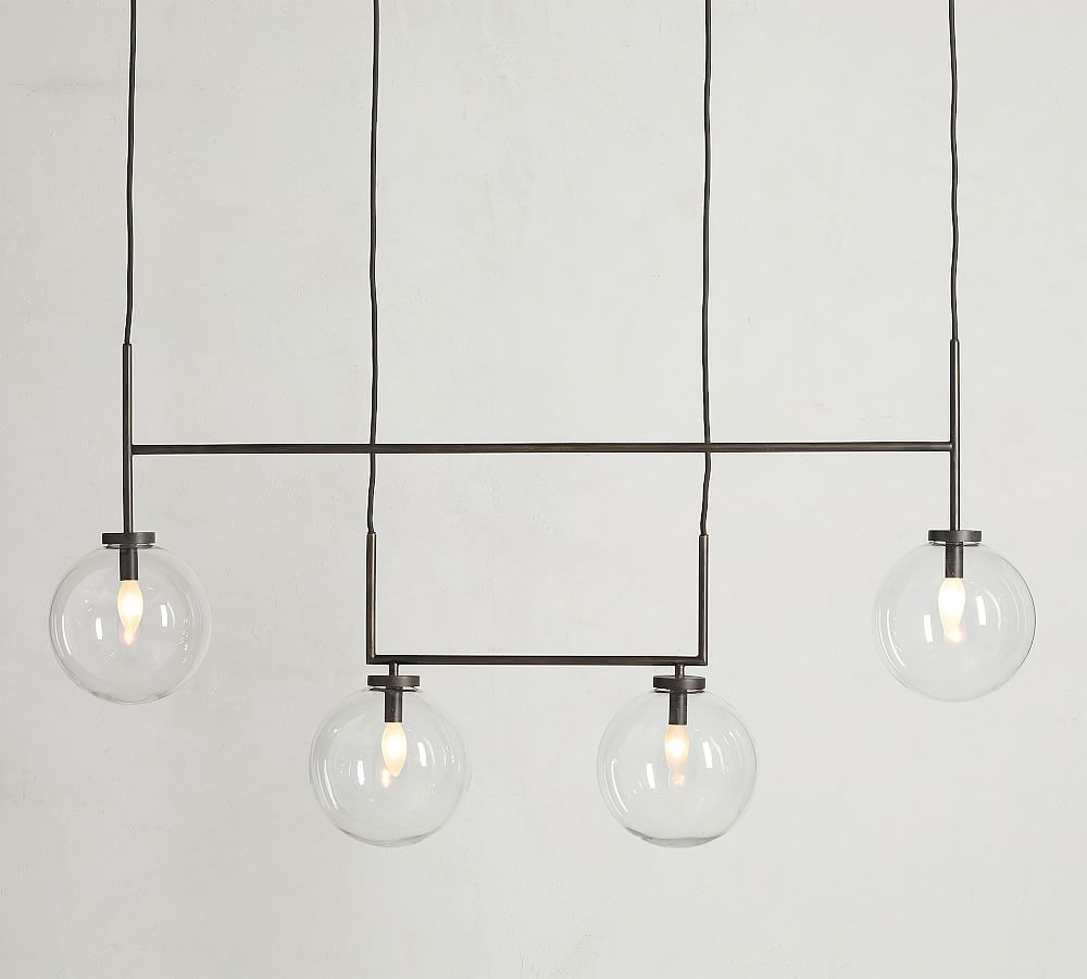 Claremont Glass Globe Linear Chandelier | Pottery Barn (US)