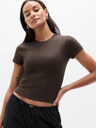 Signature Rib Crop Tee | Athleta