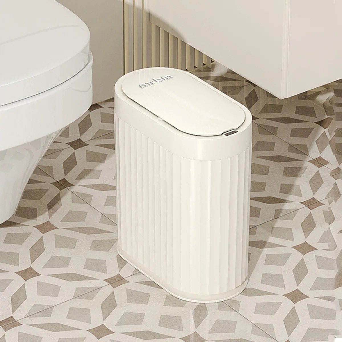 Small Trash Can for Bathroom, Automatic Touch Less Garbage Bin with Lid, 2 Gallon Plastic Slim Wa... | Wayfair North America