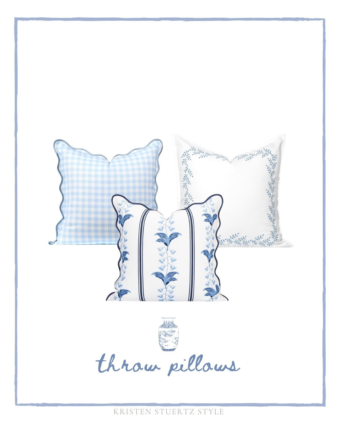 I love this trio of granmillenial/coastal throw pillows. Their shades of blue will add a touch of soothing and cozy vibes throughout your room! 

#throw pillows #home accents #pillows

#LTKOver40 #LTKHome #LTKSeasonal