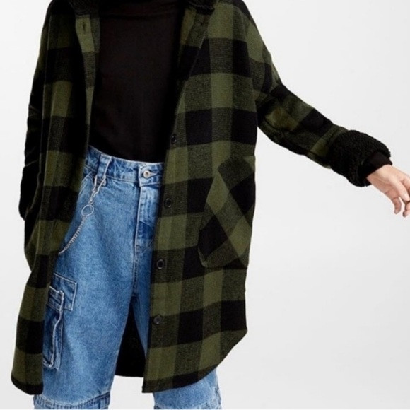 Plaid Green and Black Coat | Poshmark