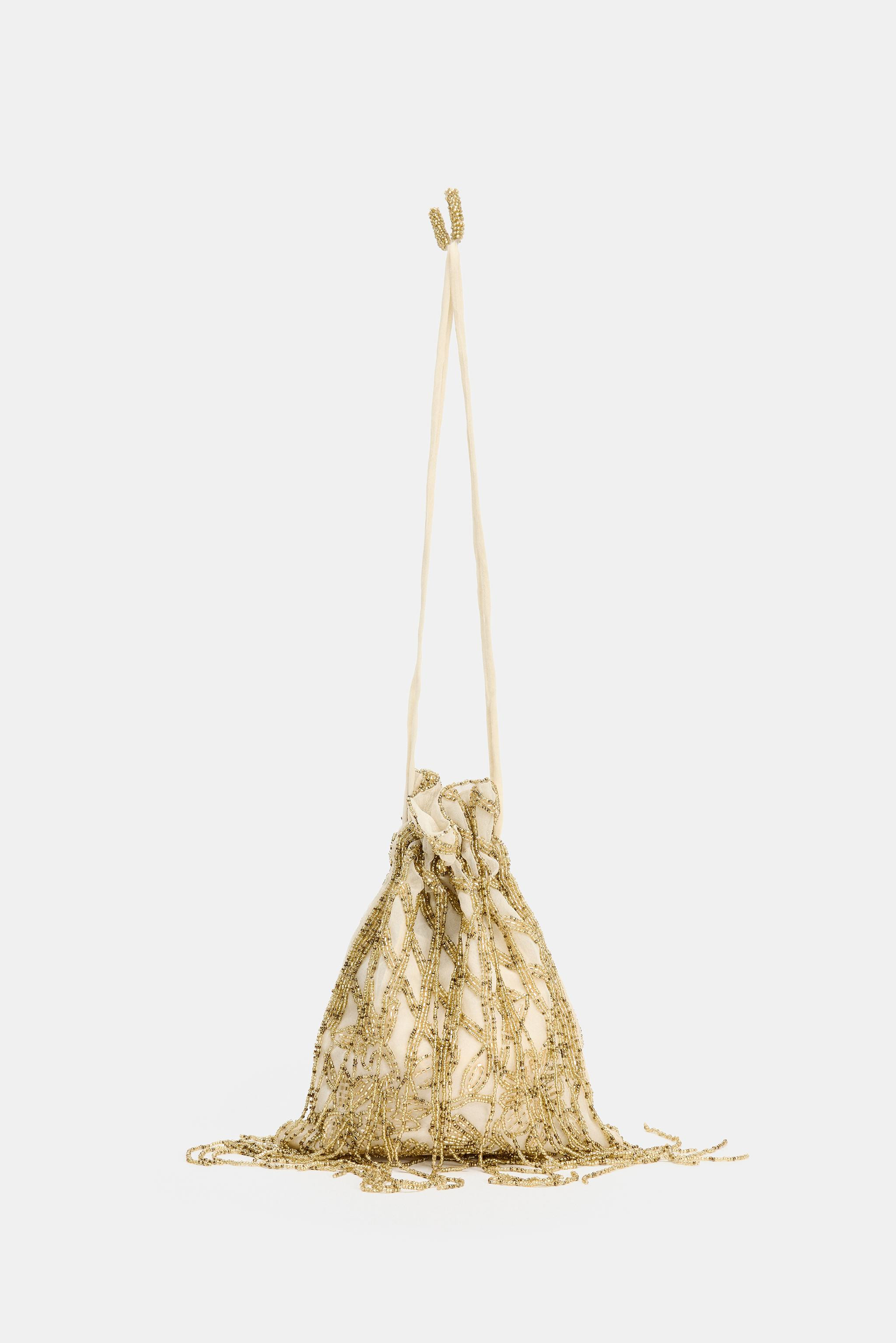 SEQUIN RUCHED BUCKET BAG | Zara US