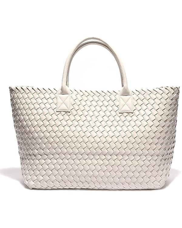 Woven Bag Shopper Bag Travel Handbags and Purses Women Tote Bag Large Capacity Shoulder Fashion B... | Amazon (US)
