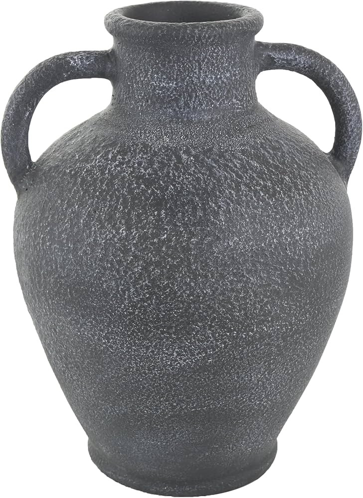 Deco 79 Ceramic Decorative Vase Whitewashed Textured Amphora Centerpiece Vase with 2 Handles, Flo... | Amazon (US)