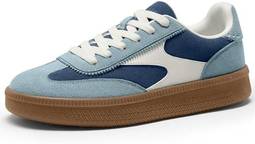Vilanva Women's Fashion Sneakers Casual Tennis Shoes with Genuine Suede Classic Retro Gum Sole Wa... | Amazon (US)