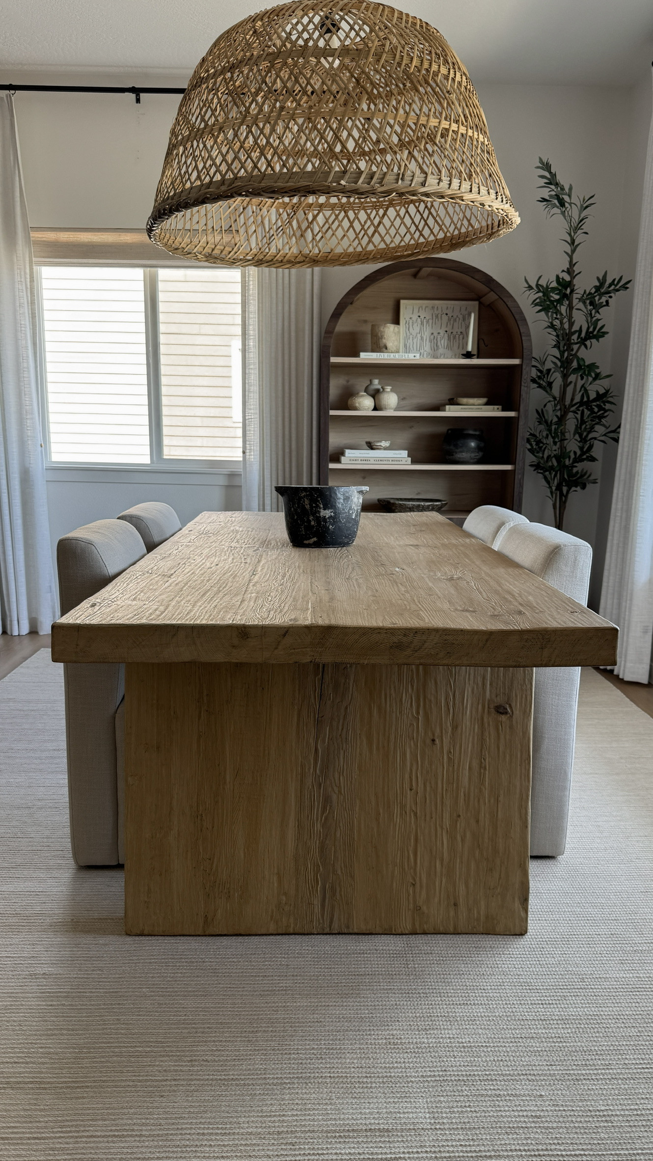 My dining space is finally coming together with a mix of natural textures and clean lines. I love the warmth of this solid wood dining table paired with soft upholstered chairs and organic accents from Amazon and Wayfair. Everything blends into the cozy, grounded aesthetic of my organic modern home. 

 

#LTKHome