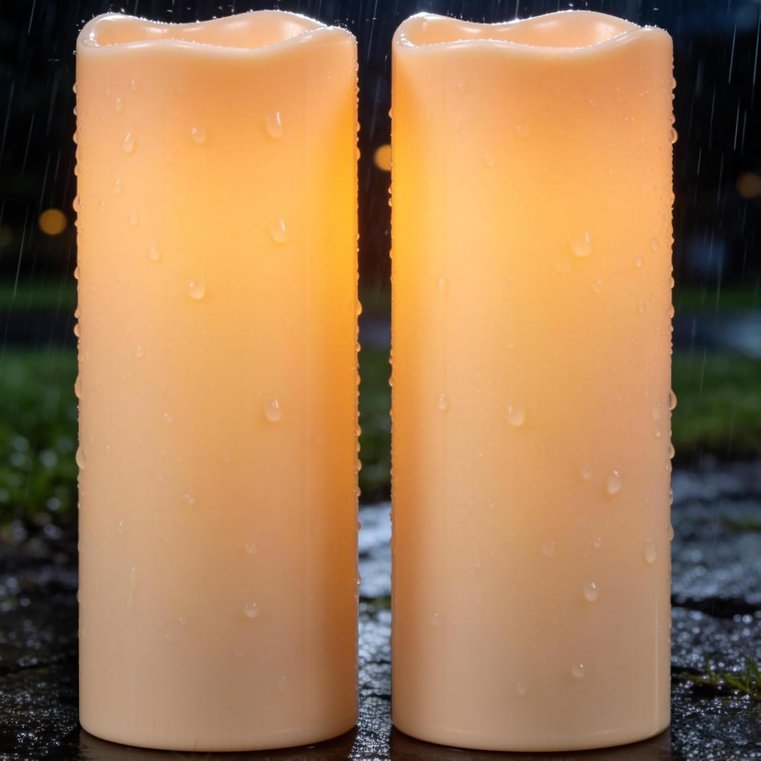Wondise Large Solar Candles Outdoor Waterproof 5"x12", Dusk to Dawn | Amazon (US)