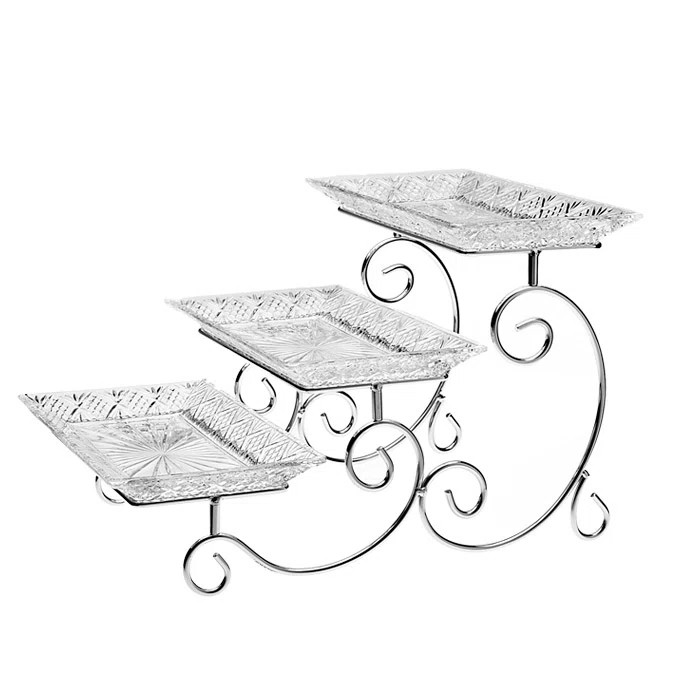 Dublin Crystal 3 Tiered Stepped Serving Stand | Wayfair North America