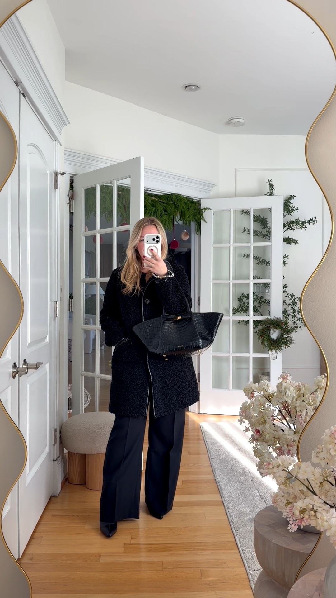 Winter chic outfit! Absolutely love these new tailored pants! Coat is last year from Nordstrom but linked similar. 

#LTKGiftGuide #LTKgrwm #LTKootd