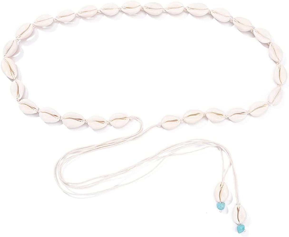 Simsly Puka Shell Waist Chain Boho Body Chain Shells Beach Belly Jewelry for Women and Girls | Amazon (US)