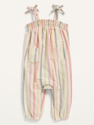 Sleeveless Tie-Shoulder Smocked One-Piece for Baby | Old Navy (US)