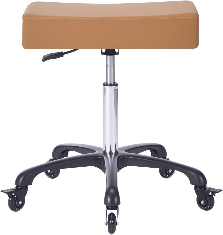 FRNIAMC Adjustable Stool Chair on Whees,Square Padded Cushion Hydraulic Rolling Swivel Stationary... | Amazon (US)
