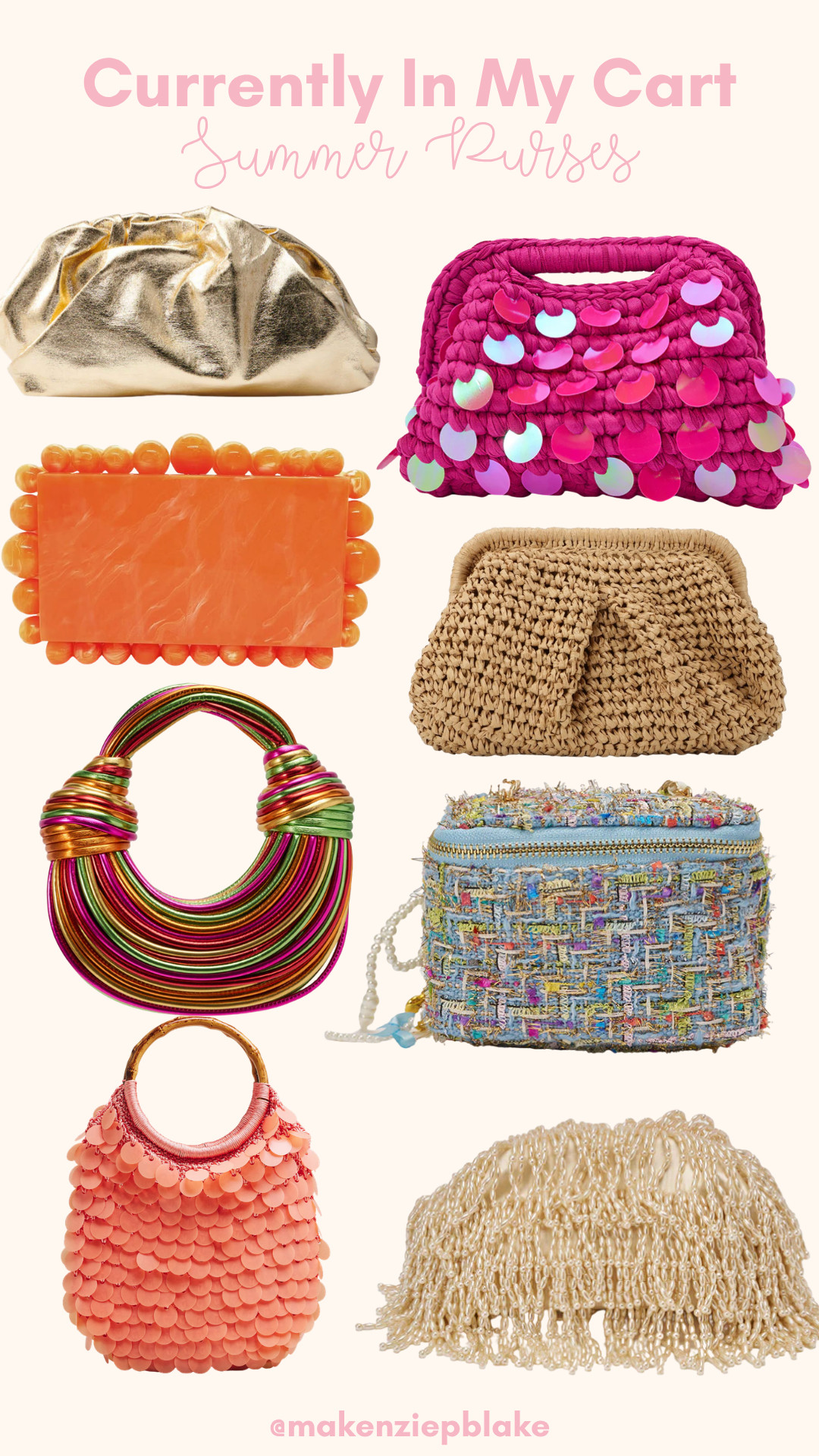 currently in my cart right now: summer purses that add just enough color and texture to make an outfit feel finished ✨
I’ve been especially drawn to woven clutches, playful statement bags, and smaller structured pieces like these that work for dinners, weddings, vacations, and everything in between. they’re the kind of accessories that instantly make simple summer outfits feel more styled.
sharing everything I’m loving from this edit here 

 #LTKMothersDay #LTKootd #LTKSeasonal