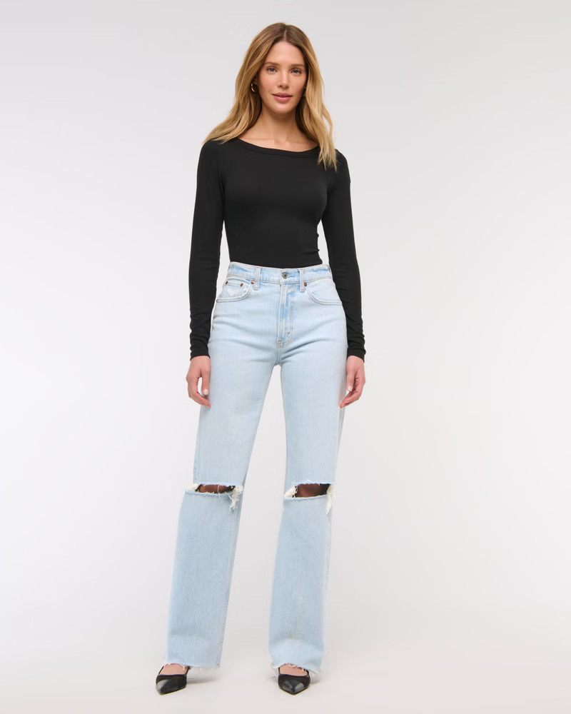 Women's High Rise 90s Relaxed Jean | Women's Bottoms | Abercrombie.com | Abercrombie & Fitch (US)