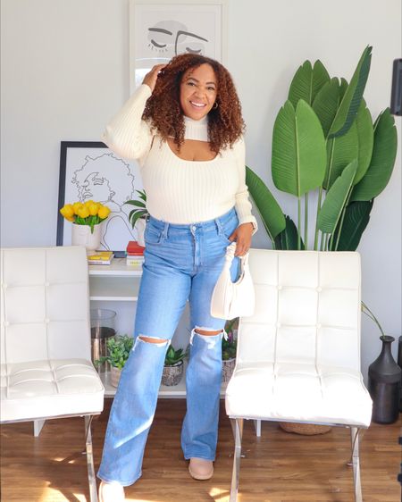 Been getting into bootcut and flare jeans! Teenage 👩🏽‍🎤 me would be so into them too! And, these are high waisted 😮! I’m wearing a size 32. 

Quick tip☝🏾- I like flares to balance out tops that have more volume or layers like this shrug tank top combo! 💥 Btw, this one is an Amazon Cyber Monday deal! I got it in a large. 

#LTKCyberweek #LTKunder100 #LTKcurves