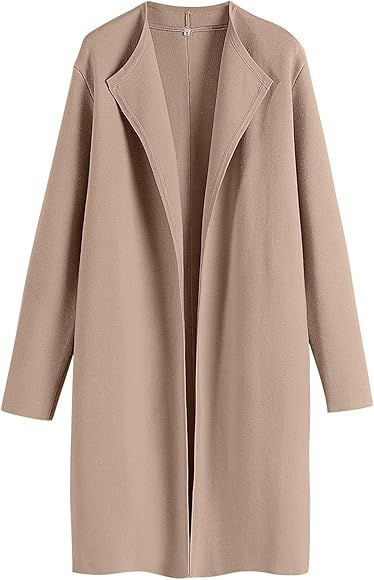 ANRABESS Women's Casual Long Sleeve Classy Draped Open Front Jackets Long Knitted Cardigan Sweate... | Amazon (US)