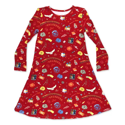 Bellabu Bear Kids' Hogwarts Express Short Sleeve Dress at Nordstrom, Size 18-24M | Nordstrom