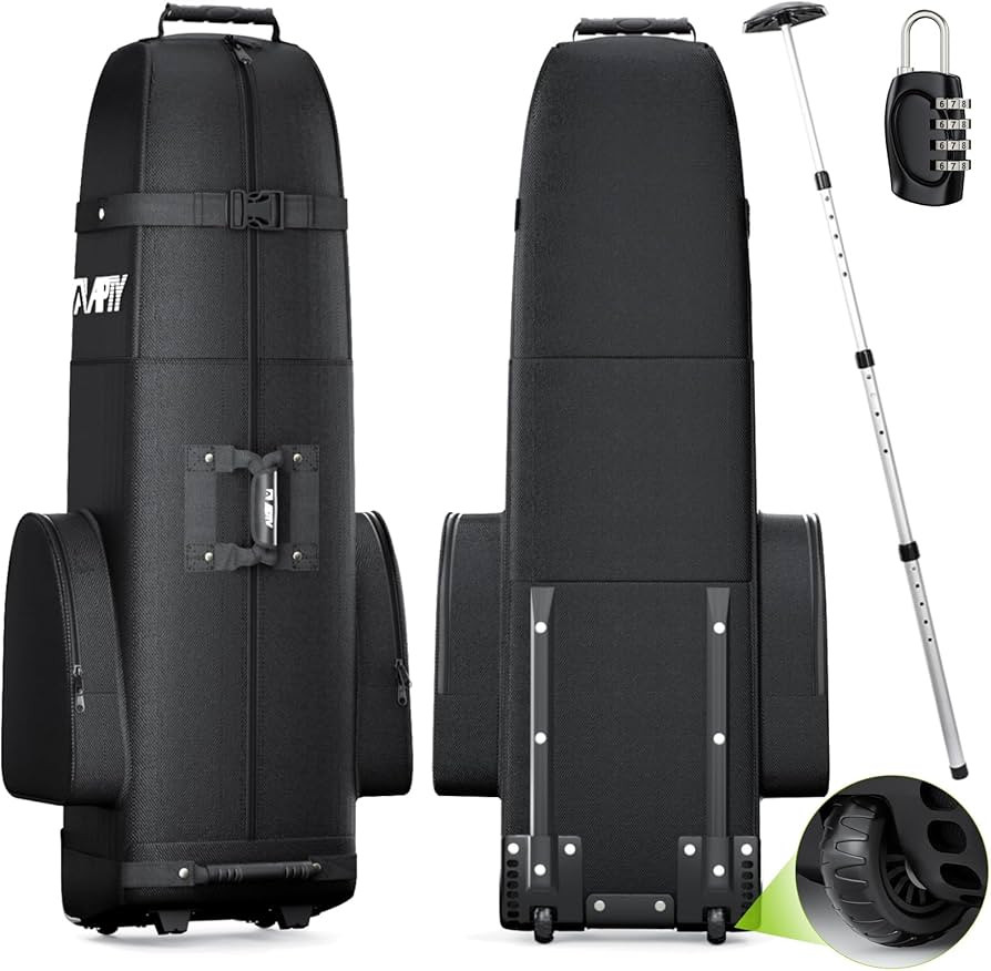 Padded Golf Club Travel Bag with Wheels, Golf Luggage Case Cover for Airline - with Luggage Lock,... | Amazon (US)